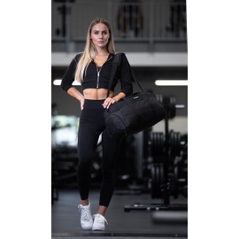 Fitgriff® Sports Bag & Travel Bag V2 for Men and Women - with Shoe Compartment & Wet Compartment - Bag for Sports, Fitness, Travel - Training Bag, Gym Bag, Full Black