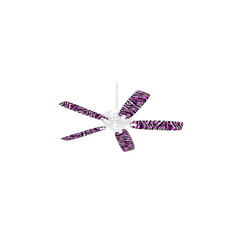 Zebra Pink Skulls - Ceiling Fan Skin Kit fits most