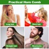 EQLEF Horn Comb with Handle, Long Handheld Comb, Anti-Static Fine