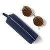 Leatherology Navy Blue Zip Sunglass Case - Structured body for