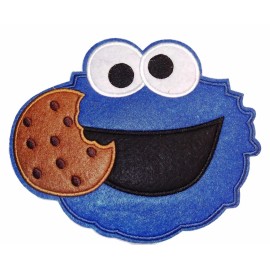 Cookie Monster Sesame Street Cookie Monster 6 1/2" Wide Embroidered Felt Patch