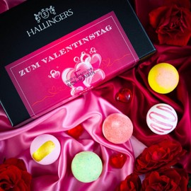 Hallingers For Valentine's Day - For Lovers for Valentine's Day 5 Bath Bombs Gift Set, Ready Packed (Set) - Easter Gifts Easter Basket Easter Eggs & Easter Decoration | Congratulations