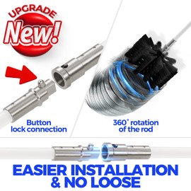 Holikme 32 Feet Dryer Vent Cleaner Kit, Upgrade Flexible Lint Brush with Drill Attachment, Extends Up to 32 Feet for Easy Cleaning,Use with or Without a Power Drill