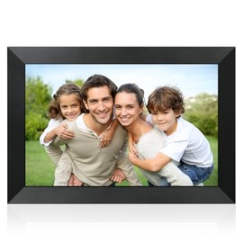 Anna Bella Digital Picture Frame 10.1 Inch IPS HD Touch Screen WiFi Smart Digital Photo Frame with 32GB Storage, Auto-Rotate, Easy Setup to Share Photos or Videos Remotely via AiMOR APP White