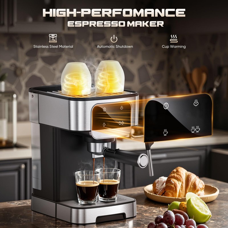 Espresso Machine 20 Bar, Professional Espresso Maker with Power Milk