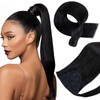 Hetto Echthaar Ponytail Extensions Schwarz Zopf Remy Echthaar Wrap Around