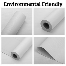 LOVADA Peel and Stick Wallpaper White Wood Wall Paper - 23.6 x 120 Inch Self Adhesive Wallpaper Peel and Stick, Easy to Paste Wall Contact Paper for Stand Liner, Table and Door Makeover Decor