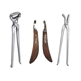 Equinez Tools Hoof Nipper 12" & Farrier Clincher and Hoof De Knife Set – Professional Horse Hoof Trimming Kit for Farriers & Equine Care | Sharp Steel Nipper, Clincher, and Hoof Knife Set