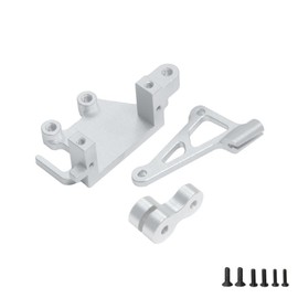 RC Steering Servo Bracket Arm Upgrades,Aluminum 7075 Electronic Mount Set for 1/4 Promoto-MX Motorcycle RTR Replace Parts(Replace # LOS261013) (Silver)
