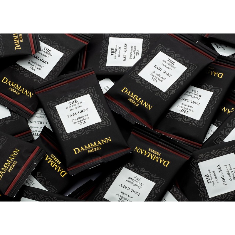 Dammann Freres Satchets, Decaf Earl Grey Tea Bags, Premium Gourmet
