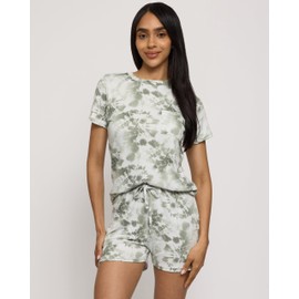 Real Essentials Ultra Soft Pajama Set – Women’s Short Sleeve and Shorts PJ Set for Comfort Lounge & Sleepwear - Multicolor Pack - Medium