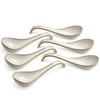 LYEOBOH Asian Soup Spoons, 6.5 inch Ceramic Soup Spoon Set