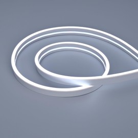 JOYLIT 4MM Width Neon LED Strip Lights 6000K Cool White 16.4FT, 24V Flexible Waterproof Neon Rope Light Uniform Glow 168LED/M, Neon Cuttable Strip Lights for RV, Patio, Bathroom, DIY (No Power Supply)