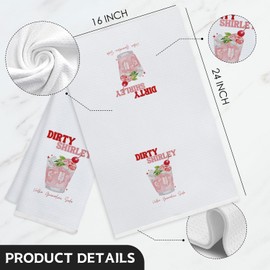 Koesus Pink Bar Kitchen Towels, Bartender Gifts Dish Tea Bar Towels for Kitchen Bartender Home Bar Cart Decor, Pink Dirty Shirley Decorative Hand Towels, 16x24 Inch