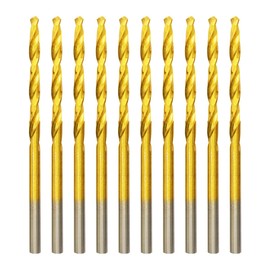 Meccion Cobalt Drill Bits 7/64 in. x 2-7/16 in. x 10pcs M35 Cobalt Titanium Nitride Coated Drill Bit for Metal, Steel, Cast Iron, Wood, Plastic