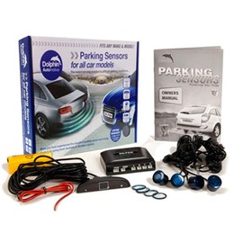 Dolphin Automotive DPS450 Reverse Parking Sensors In 32 Colours 4 Ultrasonic Radar Sensors Kit Audio & Display Alert System - Light Blue