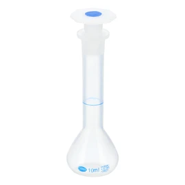 PATIKIL 10ml Female Flask Polypropylene Graduated Volumetric Flask with Plug Cap Tolerance 0.3 ml for Scientific Experiments Translucent