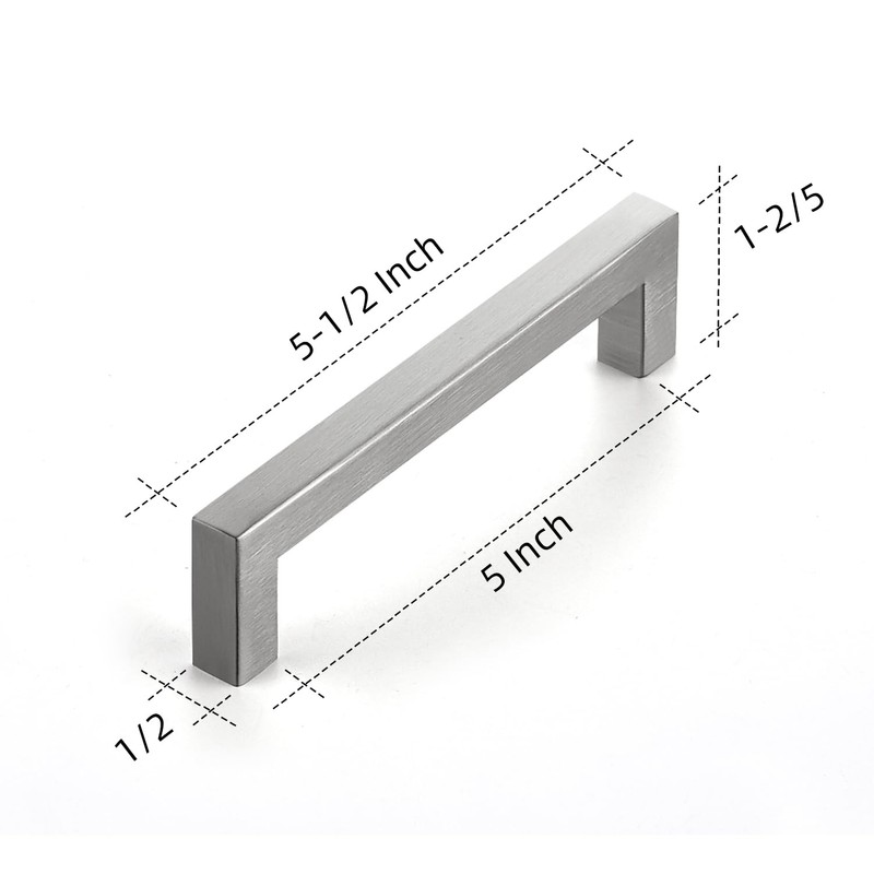 Ravinte 10 Pack 5 Inch Kitchen Square Cabinet Handles Satin