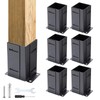4x4 Post Base (Set of 6), Adjustable Heavy-Duty 4x4 Post