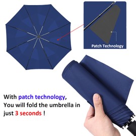 BAODINI Rain Umbrella Folds Easily Automatic Open Close Portable Windproof Umbrella for Men