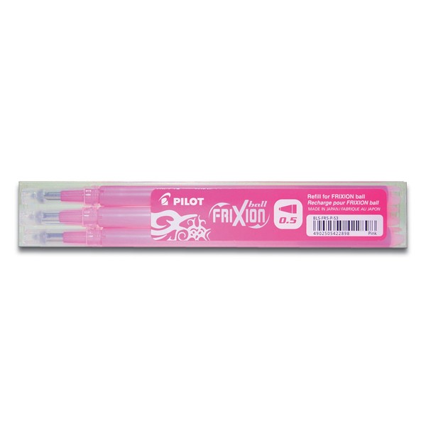 Pilot Refills for Frixion Clicker Rollerball 0.5 mm (Pack of 3) - Pink