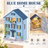 DIY Miniature House Kit with Furniture and LED Light, Wooden