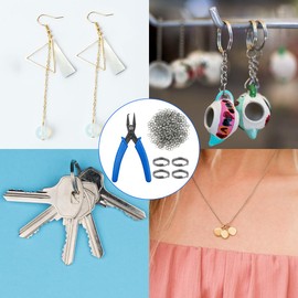 Jewelry Pliers and Split Jump Rings Kit lyfLux 500 PCS 6 mm Metal Split Jump Rings Double Loops with Jump Ring Opening Pliers for Jewelry Beading Repair Making Supplies