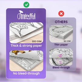 Mindful Palette Spiral Bound Adult Coloring Book – 30 Stress Relief Cute Animal Designs, Thick Paper, for Markers - Coloring Books for Adults Relaxation, Relaxation Gifts for Women