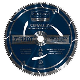 Century Drill & Tool 08240 Cenalloy 7-1/4", 120T Vinyl Siding Circular Saw Blade