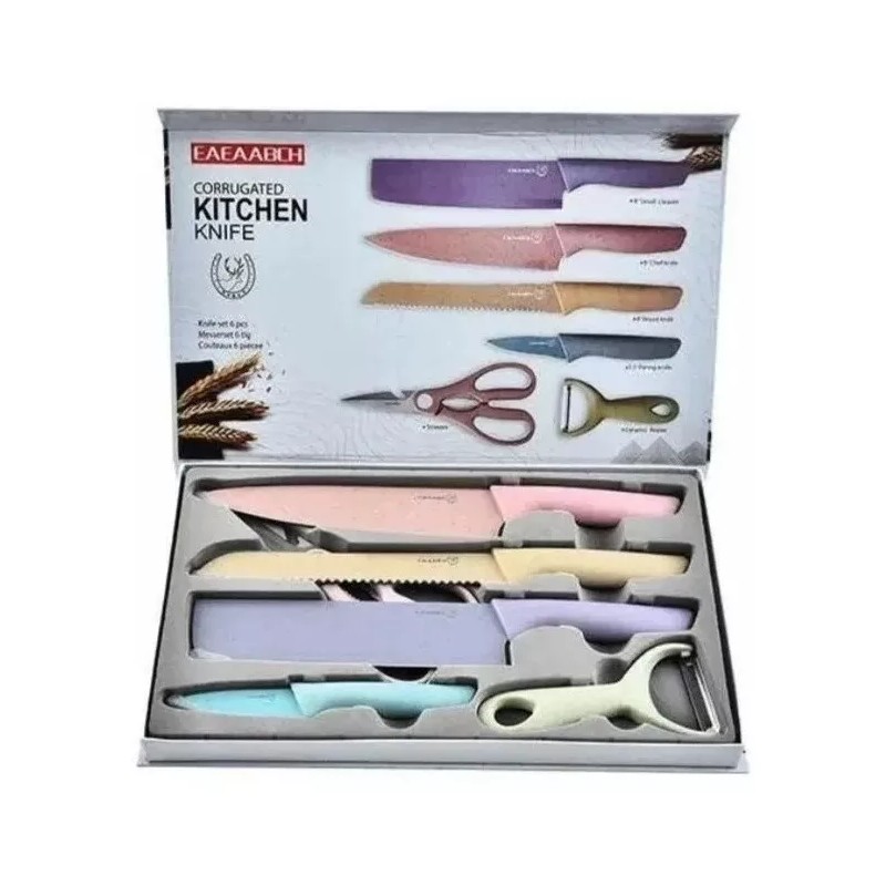 DAS Cuchillos De Cocina Chef Acero Inoxidable 6 Colores Pastel