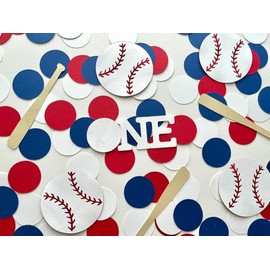 1st Birthday Baseball Confetti, Rookie of the year confetti Sports Themed Birthday Decor for Baby Shower, Photo Booth Props