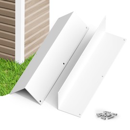 Chiligent Aluminum Siding Corners, 15.8" x 3.4" Siding Corner Protectors, 2 PCS Metal Corner Guards with Screws, Fit for Vinyl Siding, Weed Whacking Protection, White