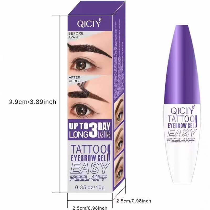 2Pcs Peel Off Eyebrow Tint Gel, Semi-Permanent Color Brow Dye,