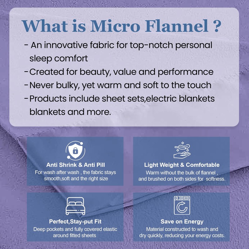 Shavel Home Products Micro Flannel King-Size All Seasons Lightweight Sheet