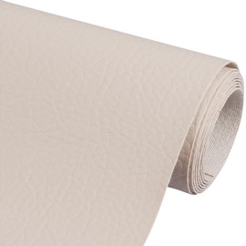 Osunnus Faux Leather Vinyl Upholstery Fabric by The Yard 55" W Soft Synthetic Leather Material Sheets for Furniture Marine DIY Crafts Sewings, 3 Yards 108" Beige