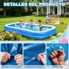 200cm Alberca Inflable Rectangular Piscinas Con Dos Flotador Azul