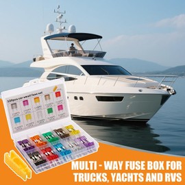 Kit de Fusibles Mini Variados Assortment de Fusibles de Reemplazo de 120 Piezas - Accesorios De Repuesto Para Piezas Automotrices Para Marina, Autocaravana, Remolque, Camión, SUV Y