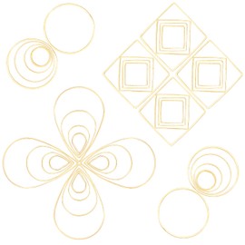 SUNNYCLUE 1 Box 120Pcs Assorted Earring Beading Hoops Linking Rings Brass Open Bezels Frame Blank Charms Teardrop Square Round Circle for Earrings Findings Resin Crafts DIY Making Supplies, Golden