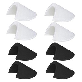 4 Pairs Covered Set-in Shoulder Pads Pads Sewing Foam Pads Non Slip Enhancer Shoulder Pads Sewing Foam Pad Bra Strap Cushion for Blazer Suit Coat Jacket Clothes Sewing Accessories (Black + White)