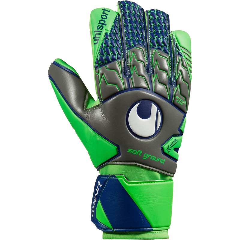 Uhlsport Herren Tensiongreen Soft HN Comp Torwarthandschuhe, Dark grau/Fluo grün/Marin,