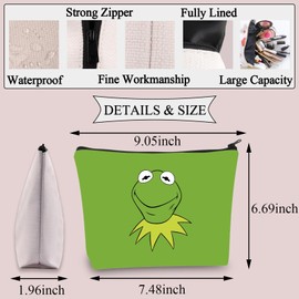 BDWPSS Frog Makeup Bag Muppet Movie Inspired Gift Frog Lover Gift Frog Themed Gift Animal Lover Gift Frogs Fans Gift (Muppet Frog CA)