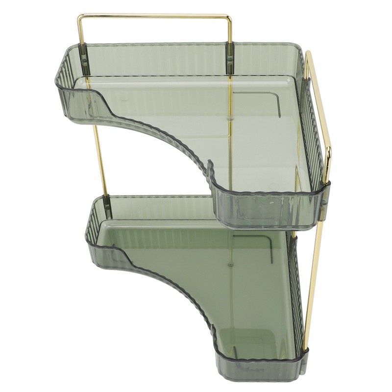 2 Tier Corner Bathroom Countertop Organizer Space Saving Easy Assembly