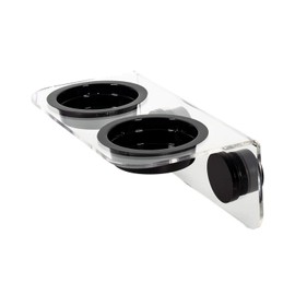 WACOOL Magnetic Reptile Ledge, Acrylic Gecko Feeding Ledge with 6PCS Cups, Reptile Food Water Feeder Dish for Geckos Iguana Chameleon Pets (White)