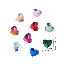 Healvian 100pcs Heart-Shaped Nail Art Rhinestones Charms for Manicure Decorative Stickers for Crafting Nail Design and Personal Styling