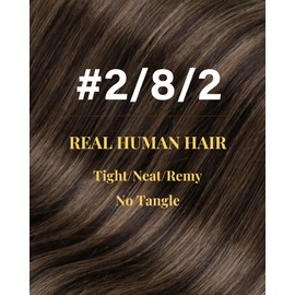 Hetto Nano Hair Extensions Real Human Hair Brown Balayage Nano Beads Hair Extensions Dark to Medium Brown Cold Fusion 14inch 50s 50g