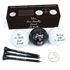 CRESTGOLF Golf Gifts for Men, Novelty Golf Gift Golf Accessories for Men Include (3 Golf Balls+3 Golf Tees+1 Ball Marker) Funny Gifts for Men