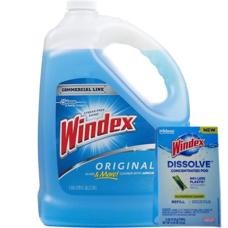 Windex 1 Gallon Refill, Glass Cleaner Refill Refill 1 Gallon