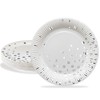 HNH Party Paper Plates Set 24 Pieces White with Silver