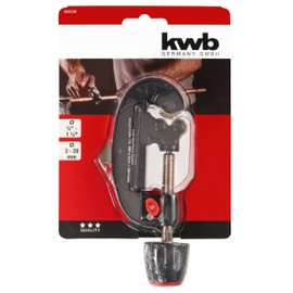 kwb Pipe Cutter for Copper Pipes, Diameter 3-28 mm, with Quick Release Function and Deburrer, Pipe Cutter for Copper, Brass, Aluminium and Plastic