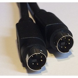 Mini-Din 6 Pin Male Male Black Cable 10 ft